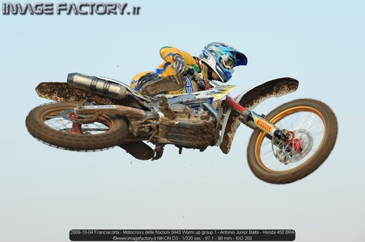 2009-10-04 Franciacorta - Motocross delle Nazioni 0443 Warm up group 1 - Antonio Junior Balbi - Honda 450 BRA